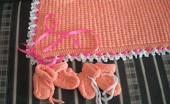 Детский плед и пинетки