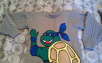 Детский пуловер с черепашкой