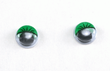 Глаза круглые с ресничками d 8 мм (MER-8 - зеленые)