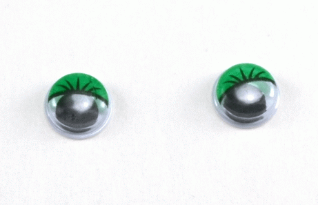 Глаза круглые с ресничками d 8 мм (MER-8 - зеленые)