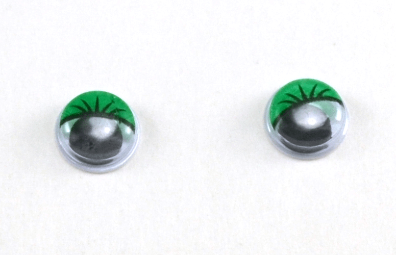 Глаза круглые с ресничками d 8 мм (MER-8 - зеленые)