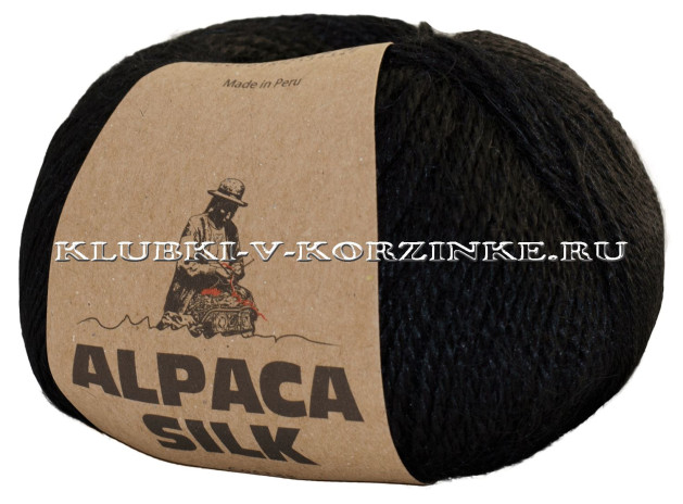 Пряжа Alpaca Silk (500 - Черный)