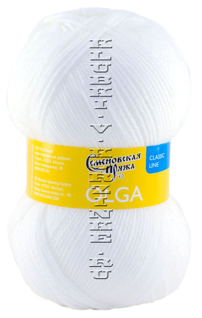 Пряжа Семеновская «Ольга» - (964 - Ультрабелый)
