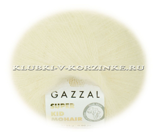 Пряжа Super Kid Mohair Gazzal - (64408 - Кремовый)