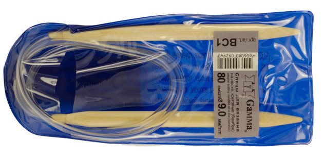 Спицы круговые бамбуковые №9, 80 см Gamma