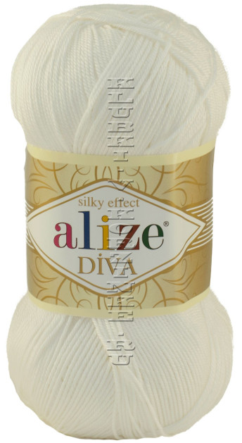 Пряжа Alize DIVA - (1055 - Сахарно-белый)