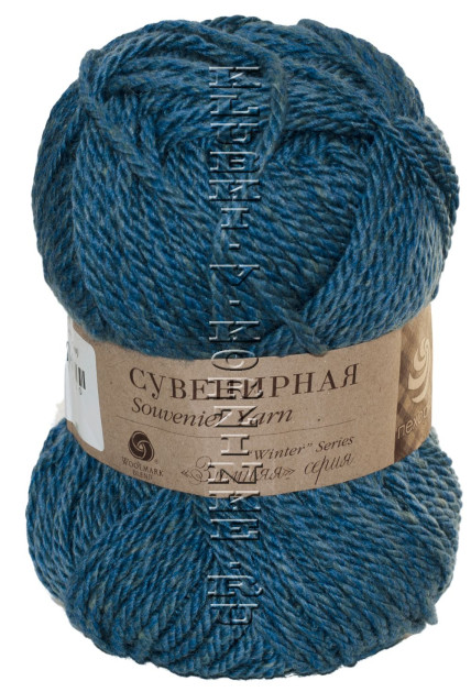 Пряжа Пехорка «Сувенирная» - (763 - Меланж морская волна)