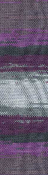 Пряжа LANAGOLD BATIK Alize - (3025 - Коричневый, фиолетовый, серый)
