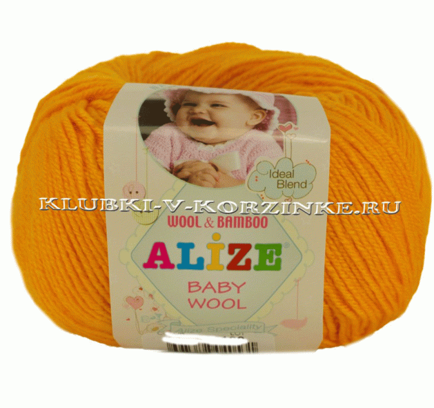 Пряжа BABY WOOL Alize - (14 - Желток)