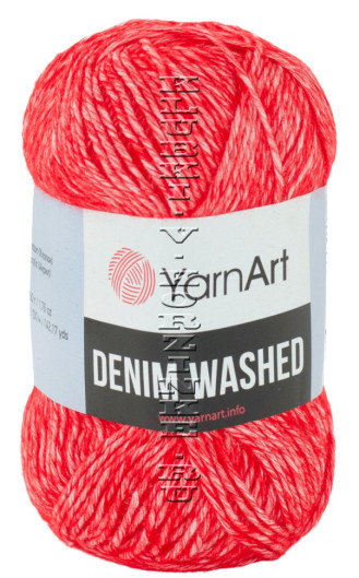 Пряжа YarnArt Denim Washed - (919 - Красный, белый)