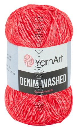 Пряжа YarnArt Denim Washed - (919 - Красный, белый)