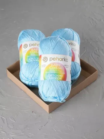Пряжа Пехорка «Детский хлопок» - (60 - Светло-голубой)