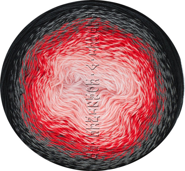 Пряжа YarnArt Flowers - (282 - Чёрный, красный, коралл)