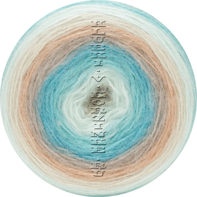 Пряжа Angora Luks Color Nako - (81906 - Бирюза, беж)