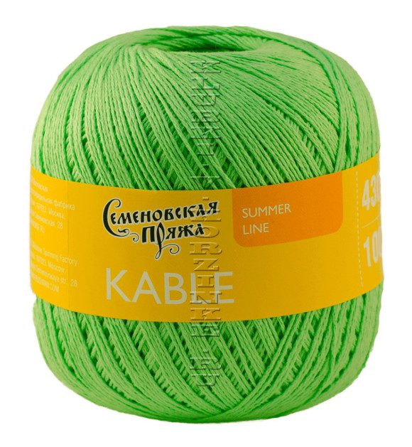 Пряжа Семеновская «Кабле» - (30086 - Светло-зеленый_x1)