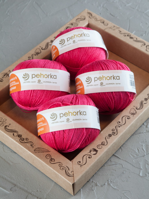 Пряжа Пехорка «Ажурная» - (439 - Малиновый)