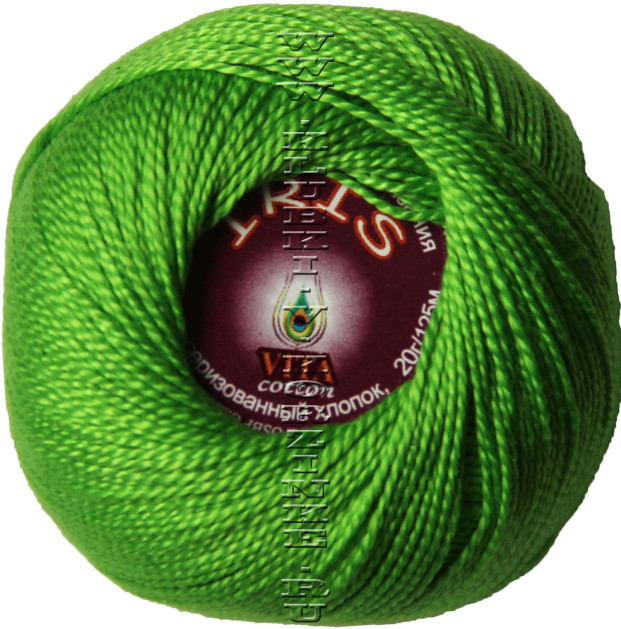 Пряжа VITA cotton IRIS - (2107 - Яркая молодая зелень)