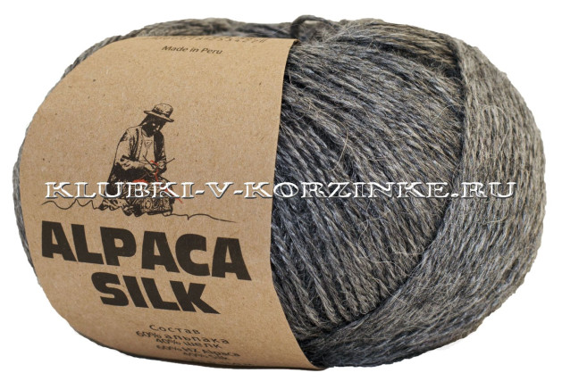 Пряжа Alpaca Silk (435 - Серый меланж)