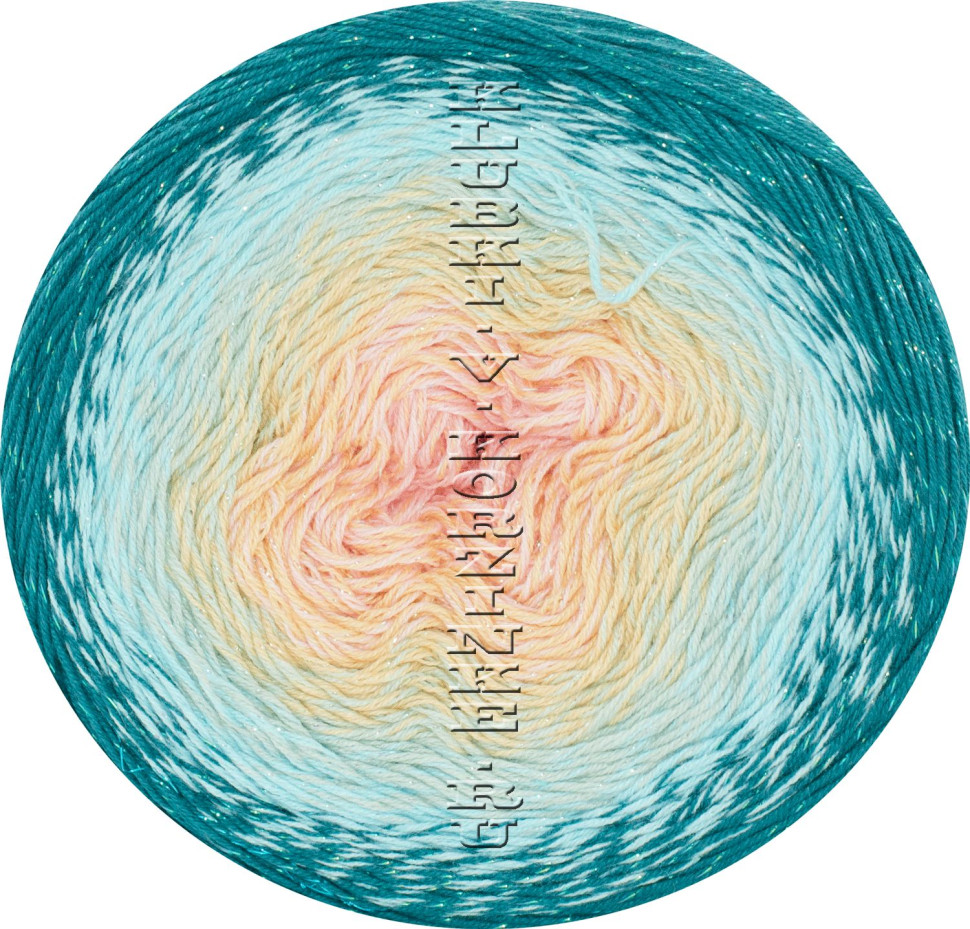 Пряжа Flowers Moonlight YarnArt (3270 Петроль, голубой, жёлтый