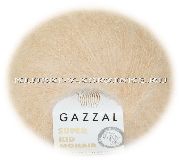 Пряжа Super Kid Mohair Gazzal - (64404 - Светлый песок)