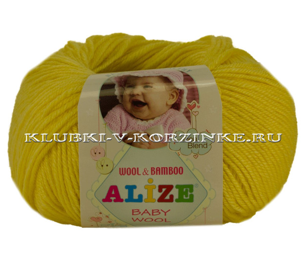 Пряжа BABY WOOL Alize - (187 - Лимонный)