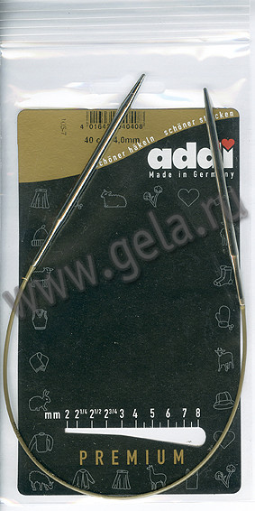 Спицы ADDI круговые супергладкие №4, 40 см 