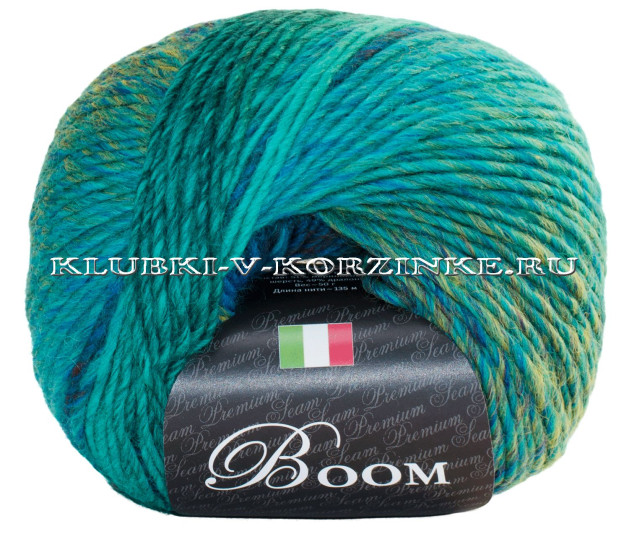 Пряжа Boom Seam - (64389 - Изумруд, синий, желток)