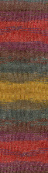 Пряжа ANGORA GOLD SIMLI BATIK Alize - (3368 - Зеленый, красный,фиолетовый)