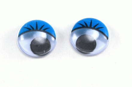 Глаза круглые с ресничками d 12 мм (MER-12 - синие)