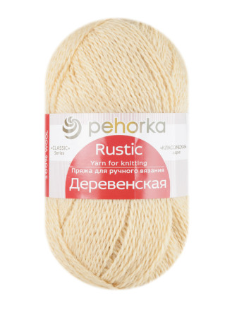 Пряжа Пехорка «Деревенская» - (23 - Слоновая кость)