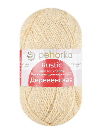 Пряжа Пехорка «Деревенская» - (23 - Слоновая кость)