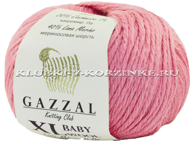 Пряжа GAZZAL BABY WOOL XL - (831 XL - Розовый)