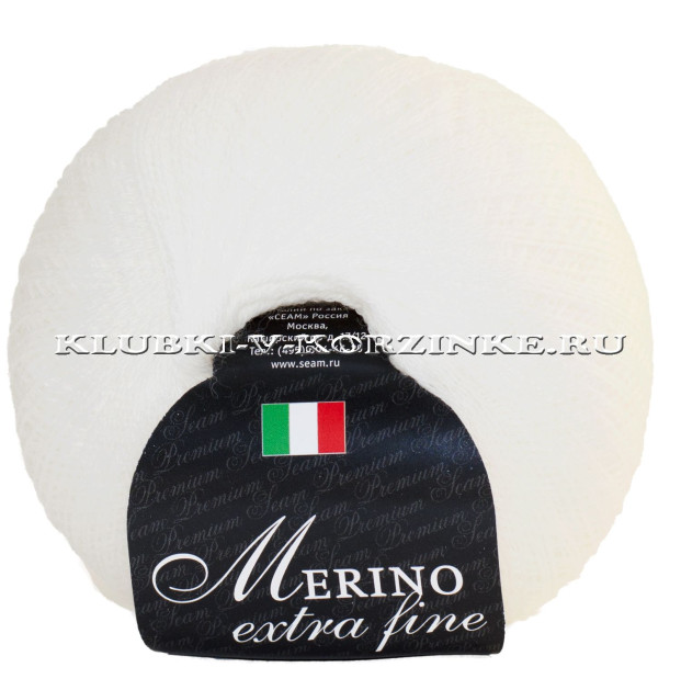 Пряжа Merino extra fine Seam - (01 - Белый)