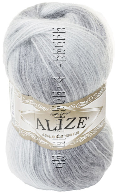 Пряжа ANGORA GOLD BATIK Alize - (6959 - Серый, белый)