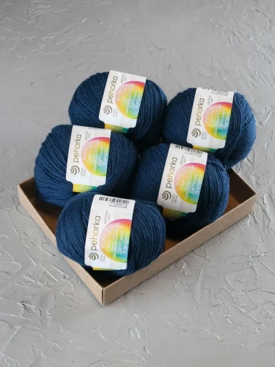 Пряжа Пехорка «Детский каприз» - (571 - Синий)