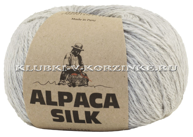Пряжа Alpaca Silk (434 - Светло-серый меланж)