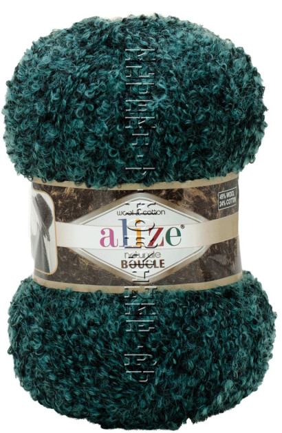 Пряжа Naturale Boucle Alize - (6029 - Петроль, чёрный)