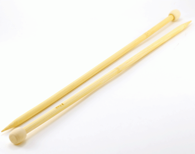 Спицы прямые бамбуковые №8, 35 см, 2шт.
