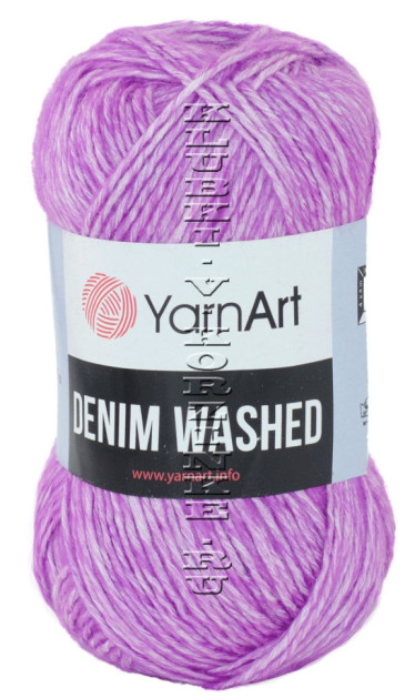 Пряжа YarnArt Denim Washed - (904 - Сиреневый, белый )