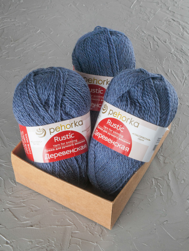 Пряжа Пехорка «Деревенская» - (39 - Сероголубой)
