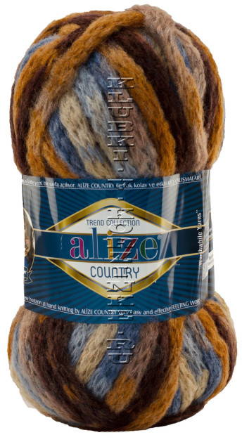Пряжа Country New Alize - (5681 - Серый, коричневый, рыжий)