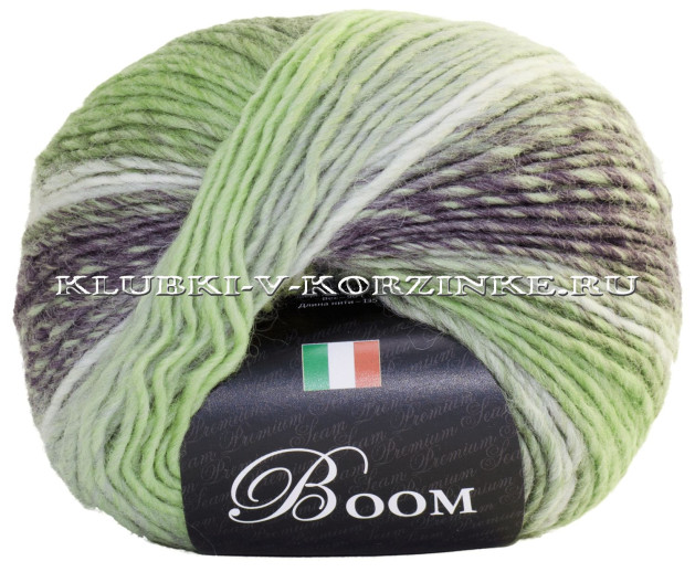 Пряжа Boom Seam - (67396 - Фисташка, баклажан, желток)