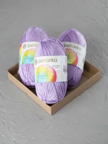 Пряжа Пехорка «Детский хлопок» - (178 - Светло-сиреневый)