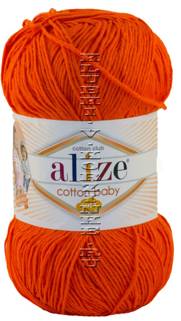 Пряжа Cotton Baby Soft Alize - (37 - Ярко-оранжевый)
