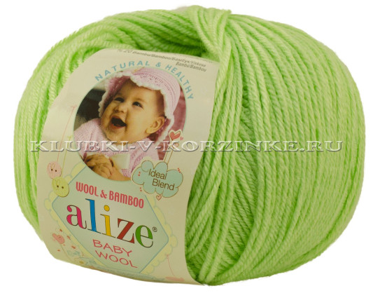 Пряжа BABY WOOL Alize - (41 - Мята)