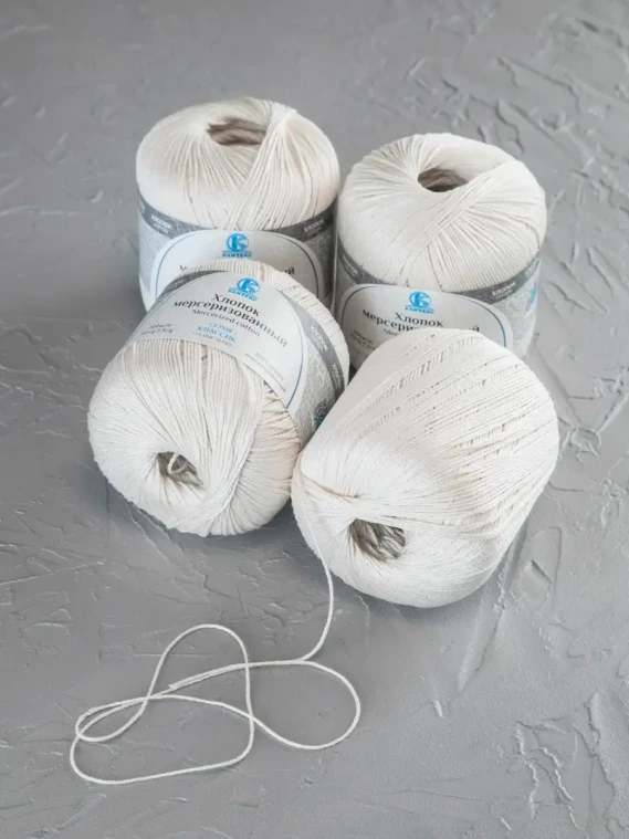 Пряжа Камтекс «Хлопок Мерсеризованный» - (002 - Отбелка)