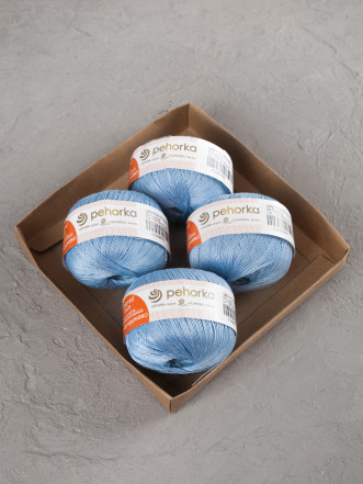 Пряжа Пехорка «Цветное кружево» - (05 - Голубой)