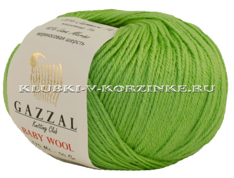 Пряжа GAZZAL (Газзал) "BABY WOOL" - (838 - Липа)