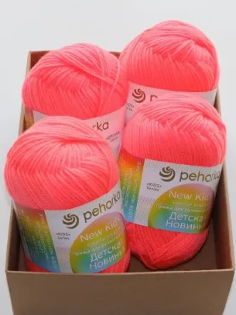 Пряжа Пехорка «Детская новинка» - (351 - Светло-коралловый)