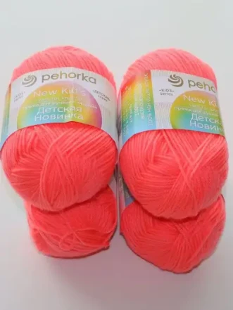 Пряжа Пехорка «Детская новинка» - (351 - Светло-коралловый)